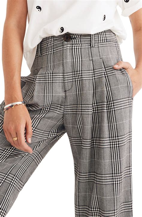 madewell plaid coat|madewell wide leg pants.